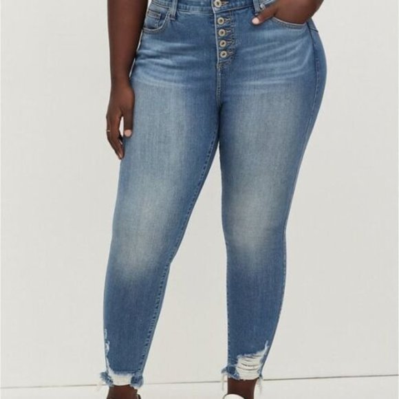 torrid Denim - NWT Torrid High Rise Button Fly Bombshell Skinny Jeans Women's Size 16 H13550